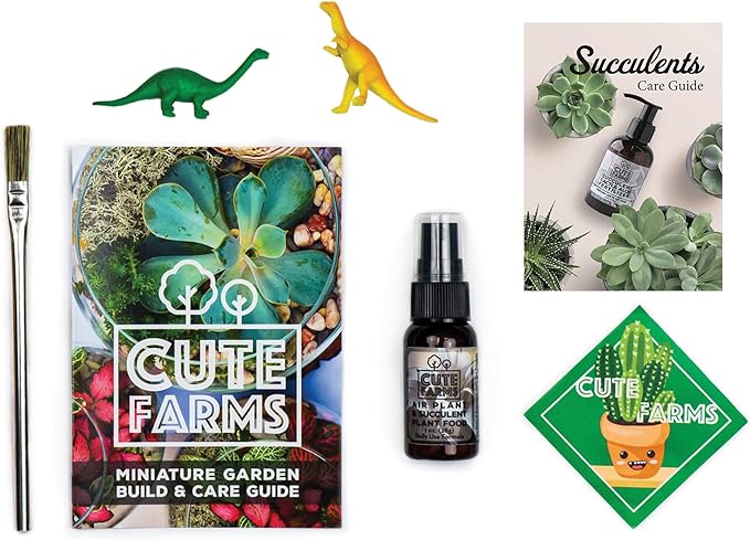Cute Farms Glass Terrarium Kit | Just Add Your Own Plants (Two Glass Cylinders (3.25"))