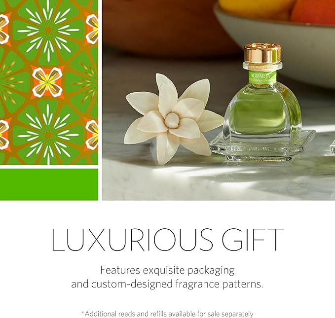 AGRARIA PetiteEssence Flower and Reed Diffuser Set, Hand Crafted Sola Flower Botanical Home Fragrance Diffuser, Scented Oil Reed Diffuser, Flower and Reed Diffuser Gift Set for All Occasions