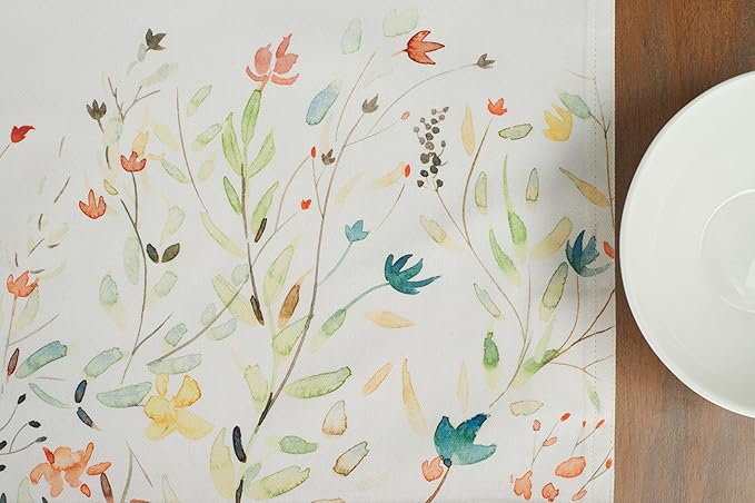 Maison d' Hermine Placemats Set of 4 100% Cotton Washable Cloth Place Mats, Reusable Table Mats for Kitchen Dining Decoration, Party, Wedding, Restaurant Spring/Summer (Colmar, 13" x 19")