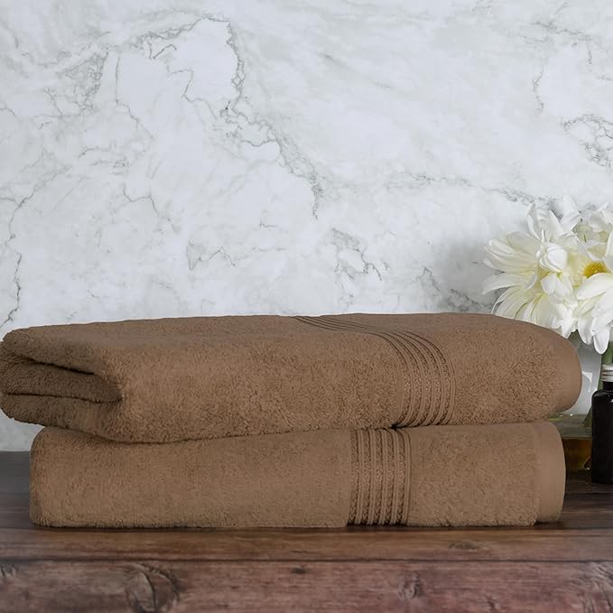 Superior Egyptian Cotton 2-Piece Bath Sheet Towel Set, Oversized Body Towels For Adults And Kids, Large Towel For Bath, Shower, Guest Bathroom, Spa, Gym, Resort, Essentials, Airbnb, Mocha