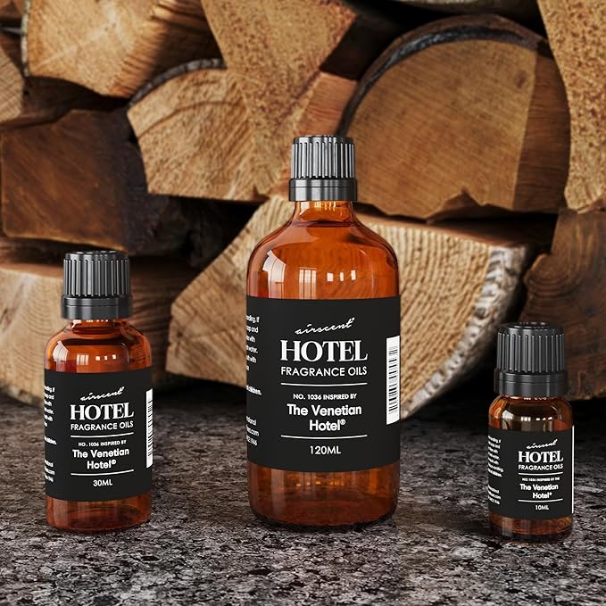 AirScent Hotel Diffuser Oil Inspired by The Venetian Hotel Scent - Premium Fragrance Oil No. 1036 for Ultrasonic and Waterless Diffusers and Crafting - 30 mL, 1 fl oz Glass Bottle with Dropper