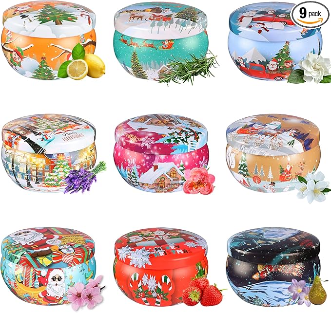 Valentine's Day Candles Gifts for Women, Small Valentine Candle Bulk, 9 Pack Scented Candles Set for Home Aromatherapy, Strongly Fragrance Soy Wax Candle for Spa Bath Yoga, Candle Gift for Wife
