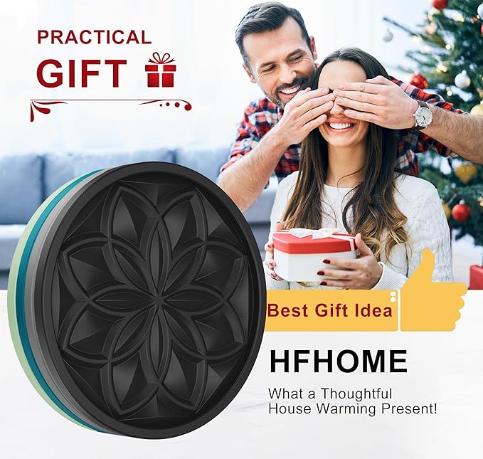 HFHOME Silicone Coasters Set, 4 Pcs Drink Coasters for Coffee Table, Bar Tabletop Protection - Dark Gray