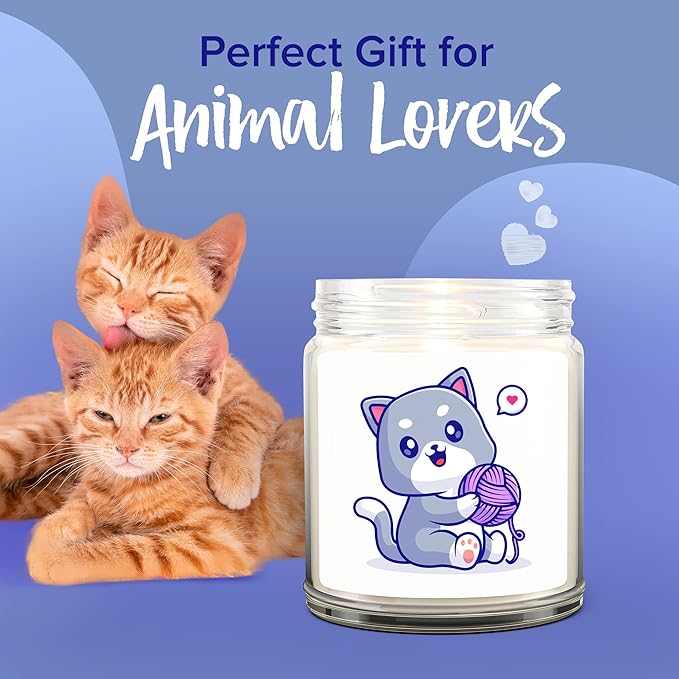 1OAK Lavender Scented Candles - Cat Lady Gifts for Women - Cat Candle - Made in USA