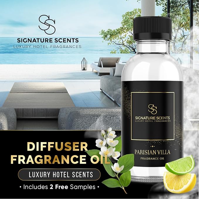 Luxury Hotel Fragrances - Hotel Fragrance Oil - Diffuser Oil Blends for Aromatherapy (Parisian Villa) 4.05 Fl Oz (120ml)