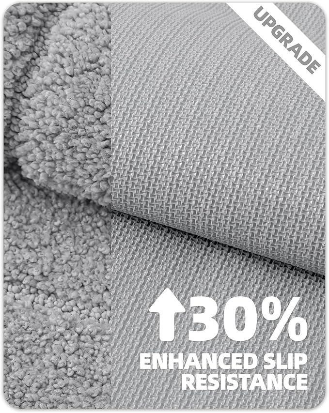 Color&Geometry Large Bath Mats for Bathroom Non Slip, 24"x36" Gray Bathroom Rugs Absorbent, Washable Bath Rugs Shower Mat Outside Shower