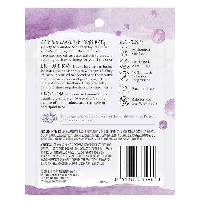 Aura Cacia Aromatherapy Foam Bath, Calming with Lavender, 2.5 ounce packet (Pack of 6)