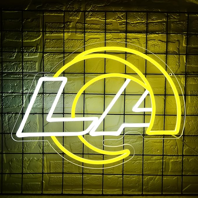 Ram Neon Sign for Wall Decor Football Team Led Neon Light for Man Cave Birthday Gifts for Football Fans Yellow Light Up Sign for Bedroom Party Club Bar Dorm Decoration Size16.1*11.8In(ZYLD267)
