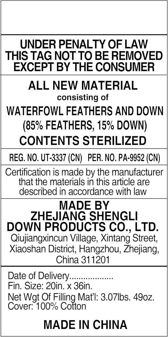 Luxury Goose Feathers Down Pillow King Size, Hotel Quality Fluffy Bed Pillow, Soft Pillow for Sleeping, Organic Cotton Cover(20x36”, Pack of 1)