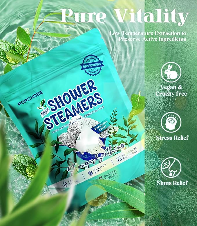 Shower Steamers Aromatherapy - Birthday Gift for Women & Men, Eucalyptus for Shower, Stress Relief & Self Care - Home SPA Gifts, Shower Steamers for Sinus Relief, Quick Relief Nasal Congestion