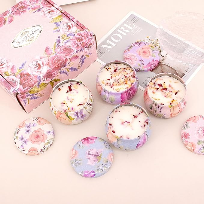 Naimo 4 Pack Scented Candles Long Lasting Soy Wax Aromatherapy Candle for Home Bath Spa Yoga Birthday Gift Set