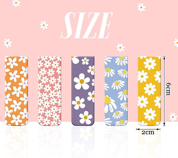 10 Pieces Magnetic Bookmarks Floral Magnet Page Markers Assorted Book Markers Set Flower Bookmarks Stationery for Students Reading, 10 Styles