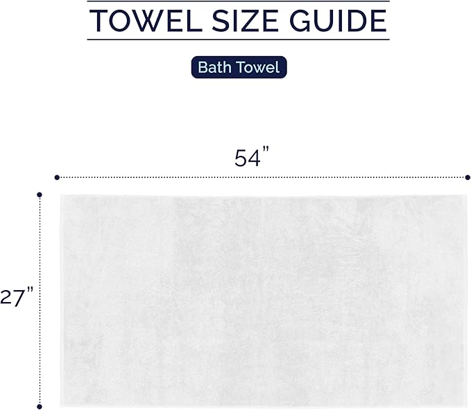 Elegant Comfort Premium Turkish Cotton 1 Piece Jumbo Bath Towel - 35 x 70 inch, Luxurious Hotel Spa Quality 100% Turkish Cotton Large Bath Towel - Highly Absorbent - Soft Bathroom Towel, White/Gray