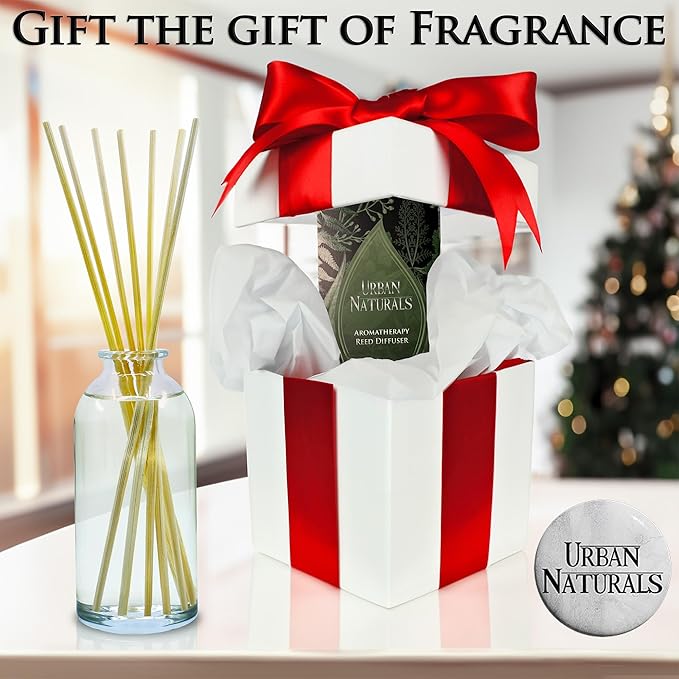 Urban Naturals Ocean Mist & Sea Salt Reed Diffuser Set | Made with Essential Oils & Real Botanicals | Decorative Air Freshener for Large Rooms | Beautiful Home Décor Makes a Great Gift