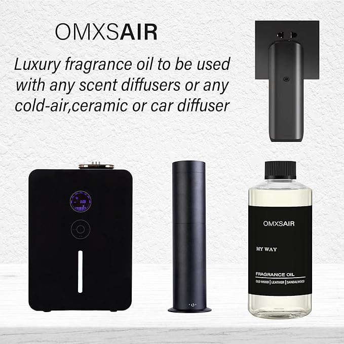 My Way Hotel Diffuser Oil & Home Luxury Scents - My Way Diffuser Oil 500ml- Comforting Sandalwood, Cedarwood & Iris - Aromatherapy Oil Blends My Way Fragrance Essential Oils for Diffuser