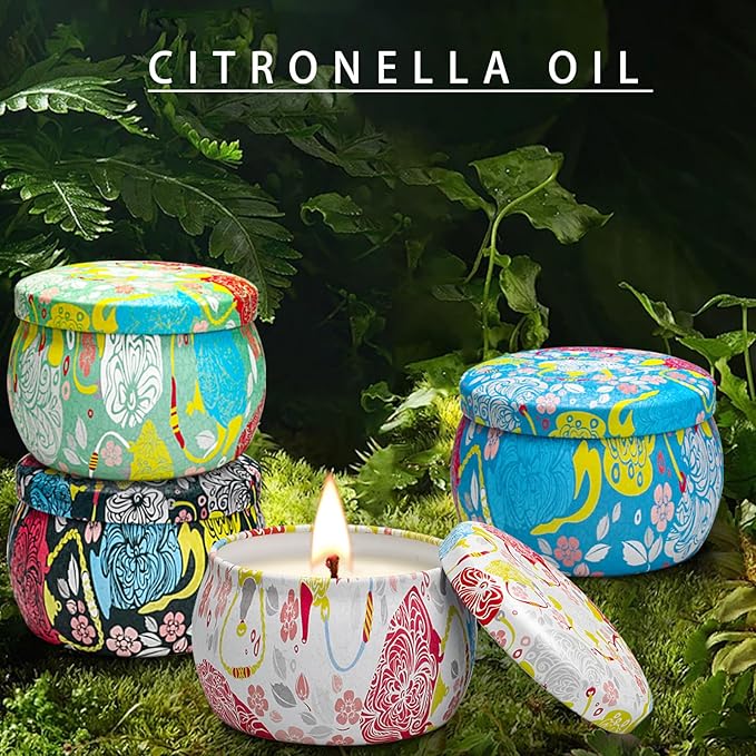 Citronella Candles Outdoor, 12Pack 52.8oz Natural Soy Wax Scented Citronella Candle Set up to 360 Hours Burning, Fresh Citronella Oil Infused for Indoor Outdoor, Camping, Garden, Patio, Yard, Balcony