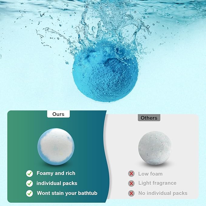 Bath Bombs Fathers Day Birthday Gift for Women Mom Her Daughter Wife Set - 12Pack Handmade Natural & Organic, Spa Relaxing Birthday Gifts for Men, Aromatherapy Bubble Bath, Amazing Present for Kids