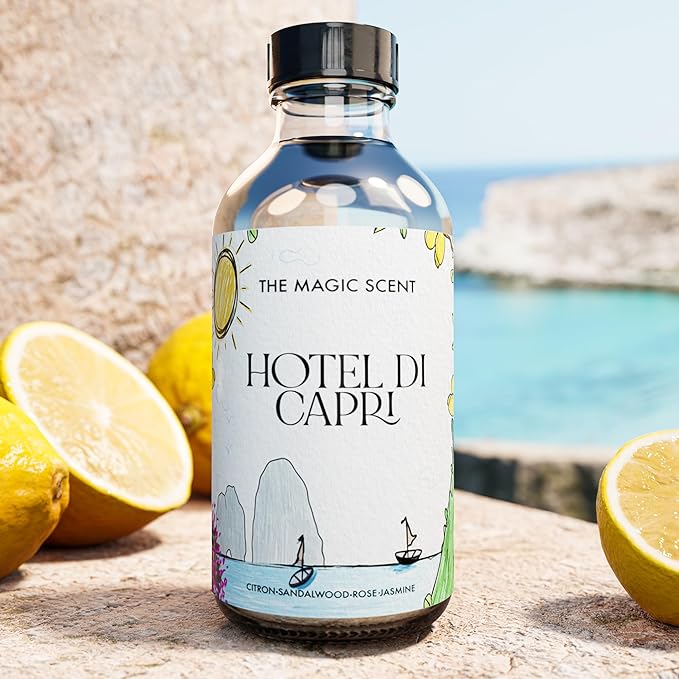 Hotel Di Capri Hotel Scent Diffuser Oil - Cold-Air & Ultrasonic Fragrance Oil for Diffuser Inspired by Capri, Italy - Essential Oils for Diffusers Aromatherapy - 4 fl oz, 120 mL