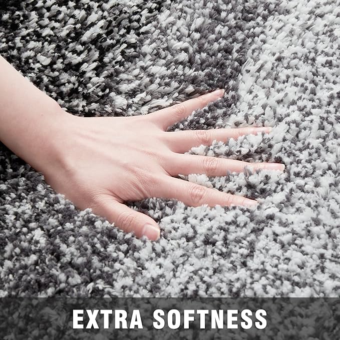 TECHMILLY Super Soft Shaggy Bathroom Rugs, Absorbent Thick Non Slip Microfiber Bath Rugs, Quick Dry Machine Washable Bath Mat for Bathroom Floor, Bathtub and Shower 17"x24"