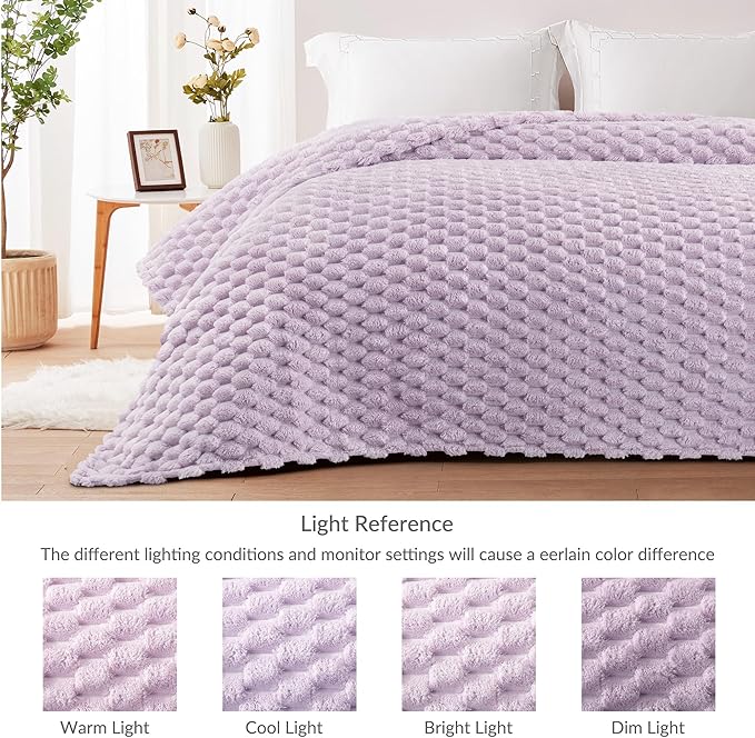 Whale Flotilla Throw Blanket for Couch with Jacquard Pattern, Fuzzy Soft Cozy Exquisite Blankets for All Season, Warm and Fluffy, 50x60 Inch, Lilac