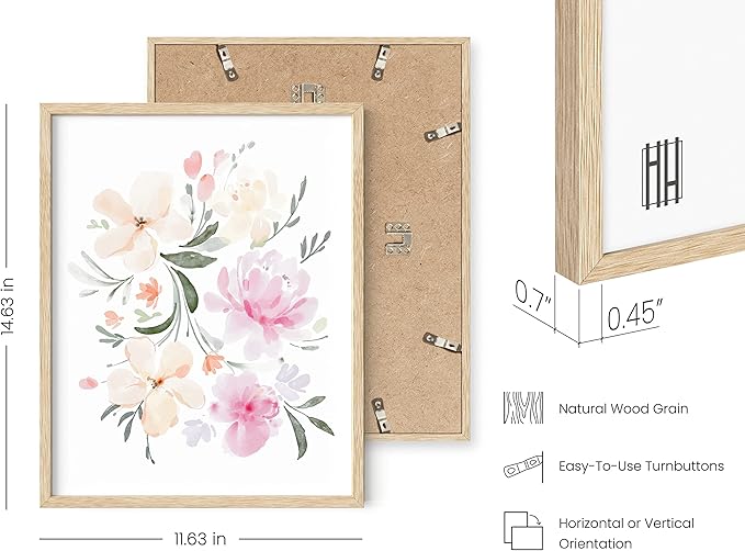 HAUS AND HUES Flower Wall Decor - Set of 4 Floral Wall Art, Floral Wall Decor, Flower Wall Art, Framed Flower Painting, Floral Pictures Wall Decor, Flower Pictures Wall Decor (Framed Beige, 11x14)