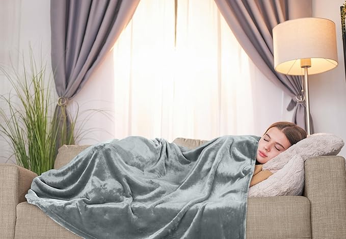 Utopia Bedding Fleece Blanket Twin Size Ash Grey 300GSM Luxury Anti-Static Fuzzy Soft Microfiber Bed Blanket (60x80 Inch)