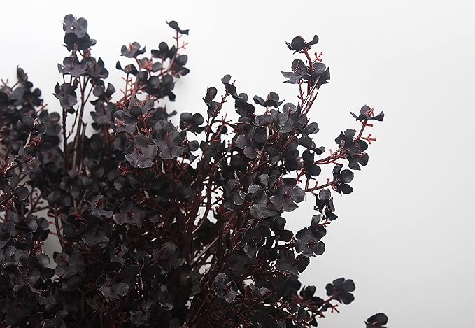 9pcs Babys Breath Artificial Flowers Gypsophila Bouquet Bulk Fake Spring Silk Small Flowers Real Touch Faux Floral for Home Kitchen Garden Wedding Christmas Halloween Party DIY Decor (Black)