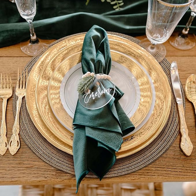 Noctiflorous 15 Inch Round Placemats Set of 6 Durable Braided Woven Heat Resistant Table Mats for Indoor Outdoor Non Slip Dining Table Place Mats(Brown, 6)