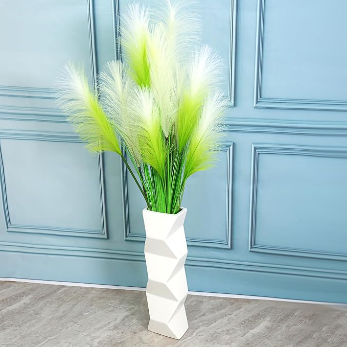 Large White Ceramic Floor Vase, 15.7 Inch Tall Modern Minimalist Vase for Living Room, Bedroom, Kitchen Decor - Holds Fresh Flowers, Branches & Dried Plants (White)