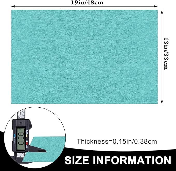 Cloth Placemats Set of 6, Cotton Linen Blend Machine Washable Durable Linen Table Mats, Heat Resistant Placemats Wrinkle Free Place Mats for Dining Table, Easy to Clean (Teal, 6)
