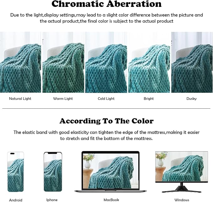 NEWCOSPLAY Super Soft Queen Blanket Light Teal Premium Silky Flannel Fleece 3D Clouds Stylish Jacquard Lightweight Bed Blanket All Season Use 350GSM (Light Teal, Queen(90"x90"))