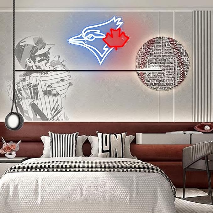 Baseball Neon Sign for Wall Decor Baseball Neon Light Baseball Sports Led Neon Signs for Man Cave,Club,Boys'Room,Pub,Birthday Christmas Signs for Sports Fans,Man,Boys,Size 13.8 * 11inch(FMXD192)