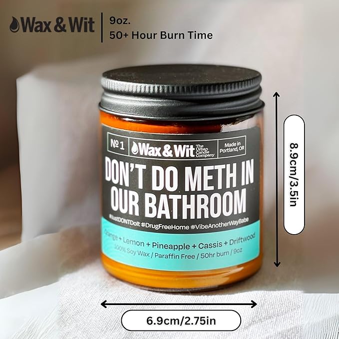Wax & Wit Funny Soy Candle Gift for Women - Humorous, Aromatherapy Soy Wax Candle, Ideal for Housewarming, Coworker, Birthday – Pineapple, Cassis, Driftwood - 9oz
