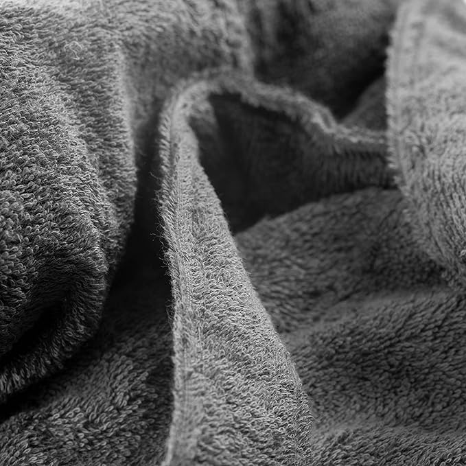 HOMELOVER 6 Piece Towel Set - 100% Organic Cotton 2 Bath Towels & 4 Hand Towels - 500 GSM, Hotel & Spa Quality, Soft, Quick Dry, Highly Absorbent Bathroom Essentials (Coal Gray)