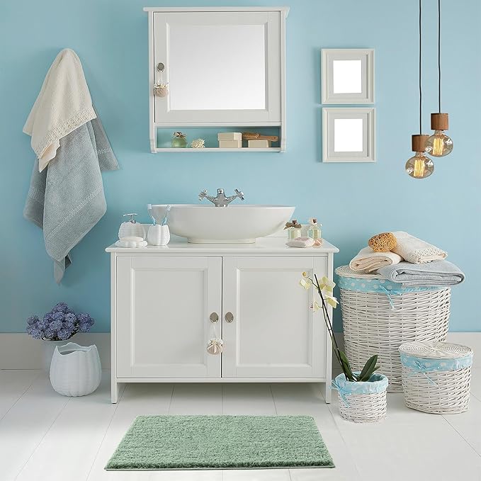 CozeCube Sage Green Bathroom Rug 59" x 24", Bath mats for Bathroom Non Slip, Ultra Soft Bath Rugs Washable, Plush Microfiber Area Rugs for Bedroom, Runner Rug