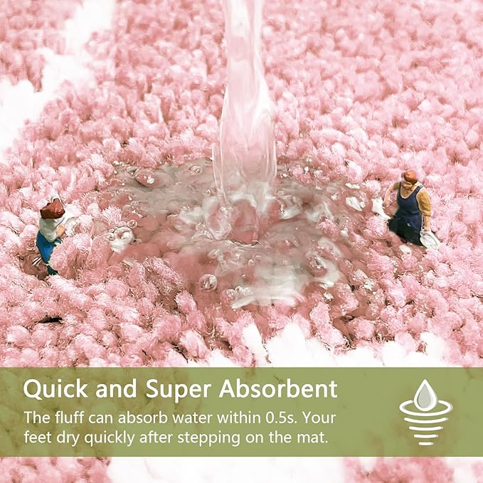 Small Get Naked Bathroom Rugs - Funny Bath Mats for Bathroom Non Slip Cute Carpet for Bathroom Floor Decor Water Absorbent Bath Rugs for Sink Bathtub and Shower Pink 16" x 24"