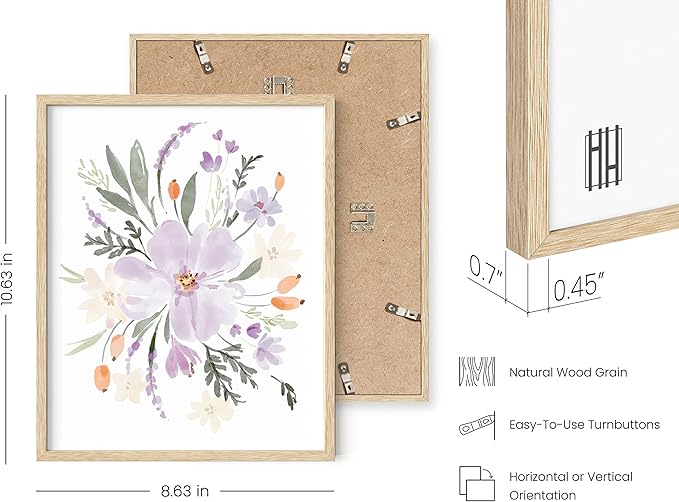 Haus and Hues Flower Wall Decor - Set of 4 Floral Wall Art, Floral Wall Decor, Flower Wall Art, Framed Flower Painting, Floral Pictures Wall Decor, Flower Pictures Wall Decor (Framed Beige, 8x10)