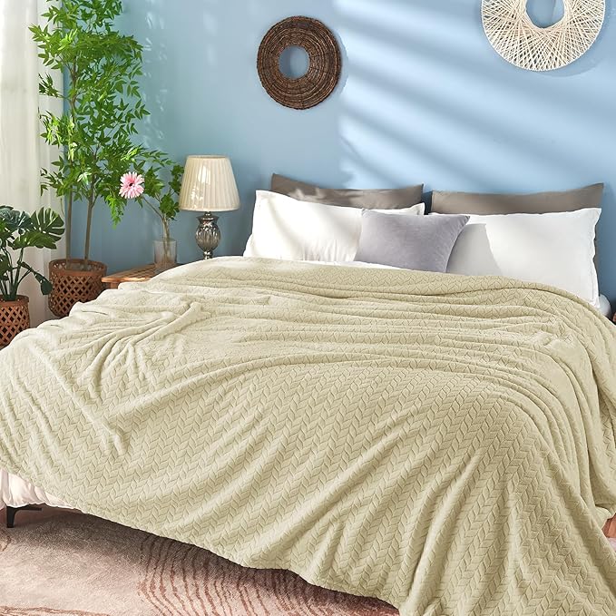 inhand Camel Throw Blanket for Couch, Super Soft Flannel Blanket Throw Size All Season Use, 50 x 60 Inches