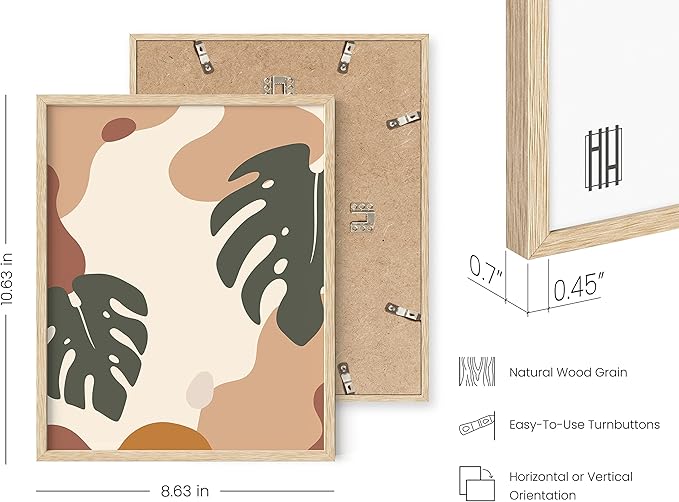 HAUS AND HUES Boho Prints Neutral Wall Art - Set of 6 Boho Art Prints Mid Century Modern Wall Art | Bohemian Artwork for Wall Aesthetic Decor (Beige Framed) (8x10)
