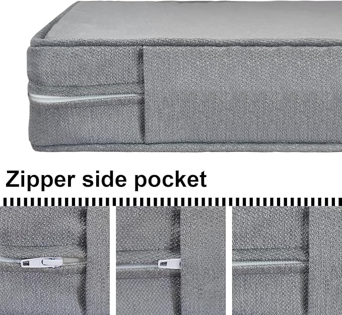 Outdoor Loveseat Cushion Set 46'' x 26'', Outdoor Deep Seat Cushions for Patio Furniture, Water Repellent Outdoor Seat Cushion and Couch Back Cushions for Bench, and Swing (Light Grey)