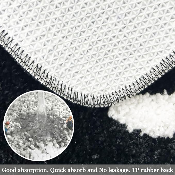 Get Naked Bathroom Rugs - Funny Bath Mats for Bathroom Non Slip Cute Carpet for Floor Decor Water Absorbent Bath Rugs for Sink Bathtub and Shower Black 20" x 32"