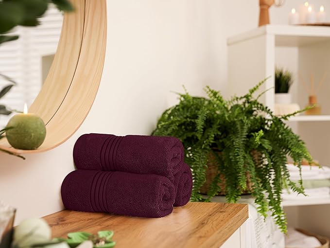 Utopia Towels 6 Piece Premium Hand Towels Set, 16 by 28 inches, 100% Ring Spun Cotton, Lightweight and Highly Absorbent Towels for Bathroom, Travel, Camp, Hotel, and Spa, Burgundy