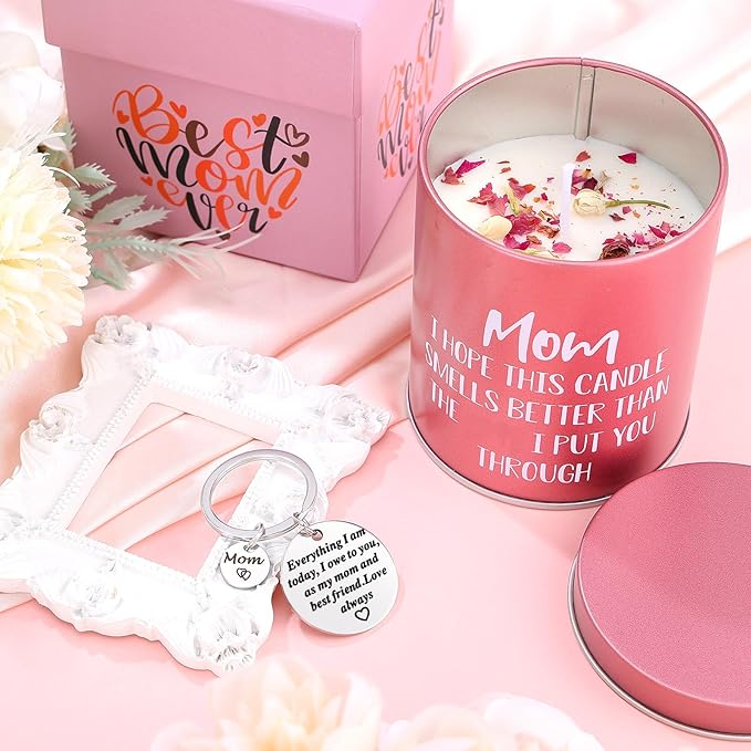 Gifts for Mom from Daughter Son Mother's Day Gift Funny Mom Candle Keychain for Mothers Day Christmas Birthday Presents
