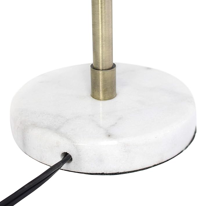 Elegant Designs LD1058-ABS Antique Brass and Marble Base Arched Desk Lamp