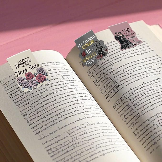 Dark Romance Magnetic Bookmarks: 8 Pcs Gothic Skeleton Magnet Book Marks, Dark Romance Merch, Romantasy Page Markers Clips, Bookish Gifts Reading Women Book Lovers
