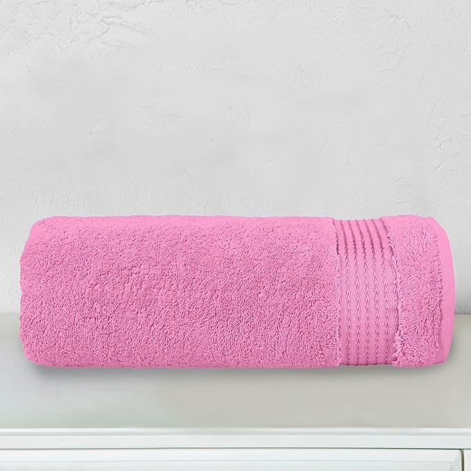 Elegant Comfort Premium Turkish Cotton 1 Piece Jumbo Bath Towel - 35 x 70 inch, Luxurious Hotel Spa Quality 100% Turkish Cotton Large Bath Towel - Highly Absorbent - Soft Bathroom Towel, Light Pink