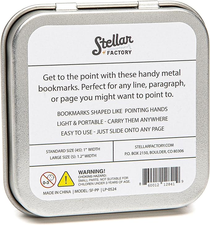 Stellar Factory Book Darts: Thin Stainless Steel Mini Bookmarks - 50 Count (Page Pointer)