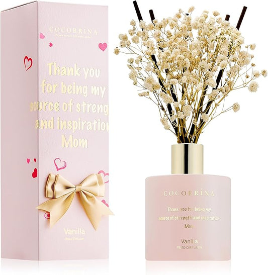 COCORRÍNA Reed Diffuser - Vanilla 6.7 Fl.oz Reed Diffuser with Sticks Bitrhday for Mom, Home Fragrance