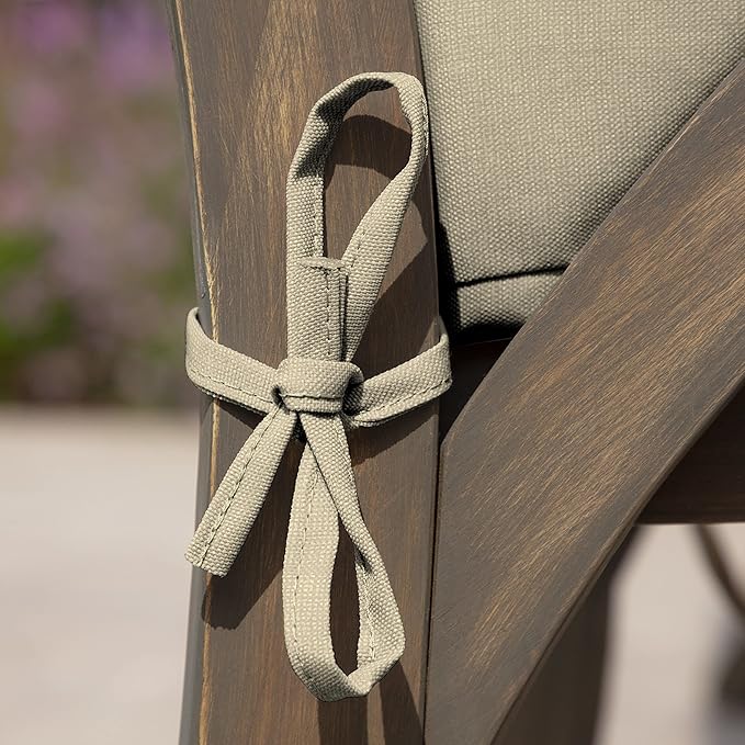 ARDEN Outdoor Dining Chair Cushion, 21 x 21, Rain-Proof, Fade Resistant 21 x 21, Tan Leala