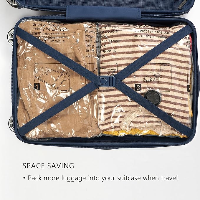 SUOCO 10 Jumbo XXL Vacuum Storage Bags with Electric Pump, Space Saver Bags, Compression Airtight Sealer Bags for Travel, Clothes, Pillows, Comforters, Blankets